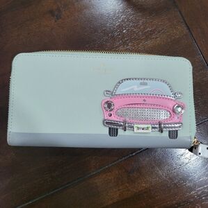 Kate Spade zippy car wallet with dice zipper pull